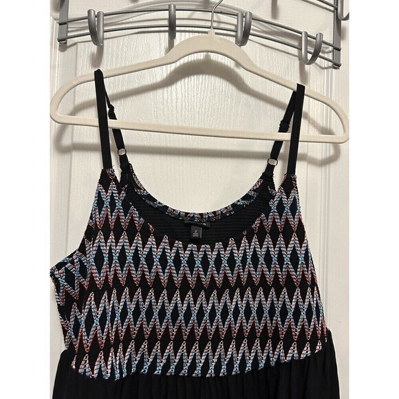 Torrid Babydoll Challis Top Embroidered Smocked Cami Women’s plus size 2X Black - Picture 4 of 16